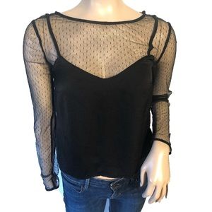 Black Mesh Statement Top